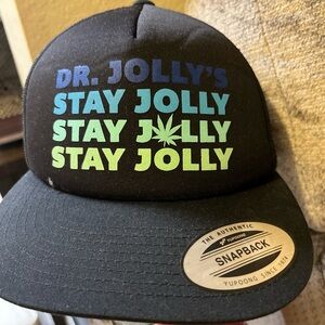 Black Snapback Hat with Colorful Text